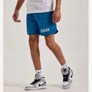 Jordan Essentials Men's 7" Poolside Shorts Mesh Liner Pockets Blue 3XL